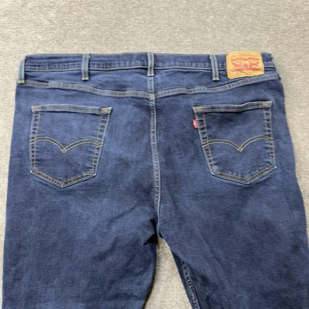 Levis 511 Slim Jeans Dark Wash Stretch Denim Blue 46x30 Actual Size 45x27